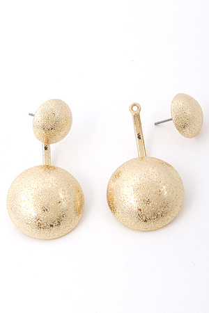 Sandy Gold Textured Two Piece Stud Earring 5FBA3